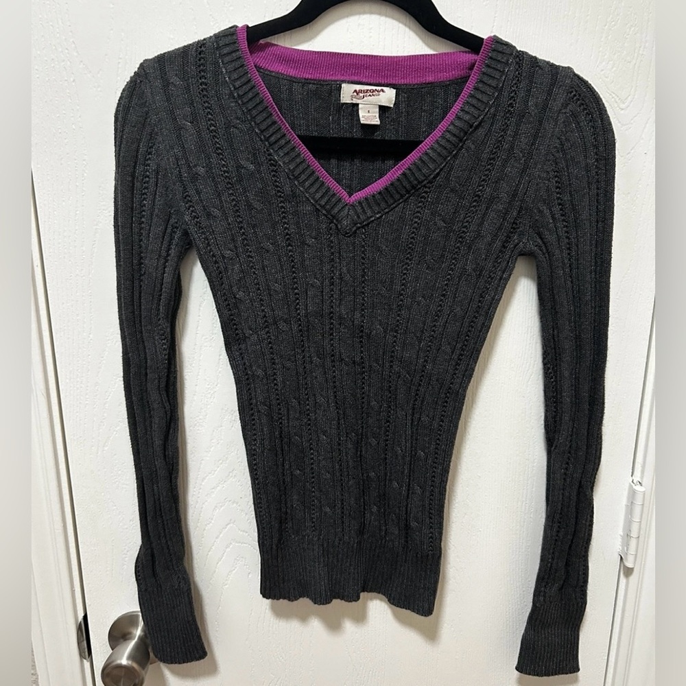 Vintage Y2K Arizona Jean Co V Neck Ribbed Sweater Size Small Bella Swan Core